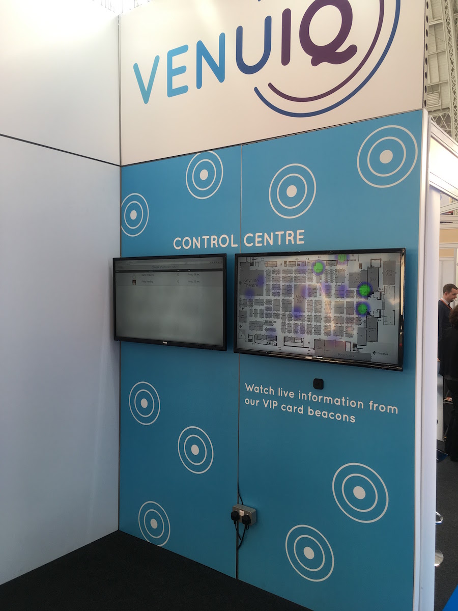 VenuIQ Control centre showing live heat maps and event administration portal at Confex 2017