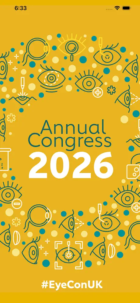 EyeConUK 2026 Annual Congress - Event App - Front screen - by VenuIQ